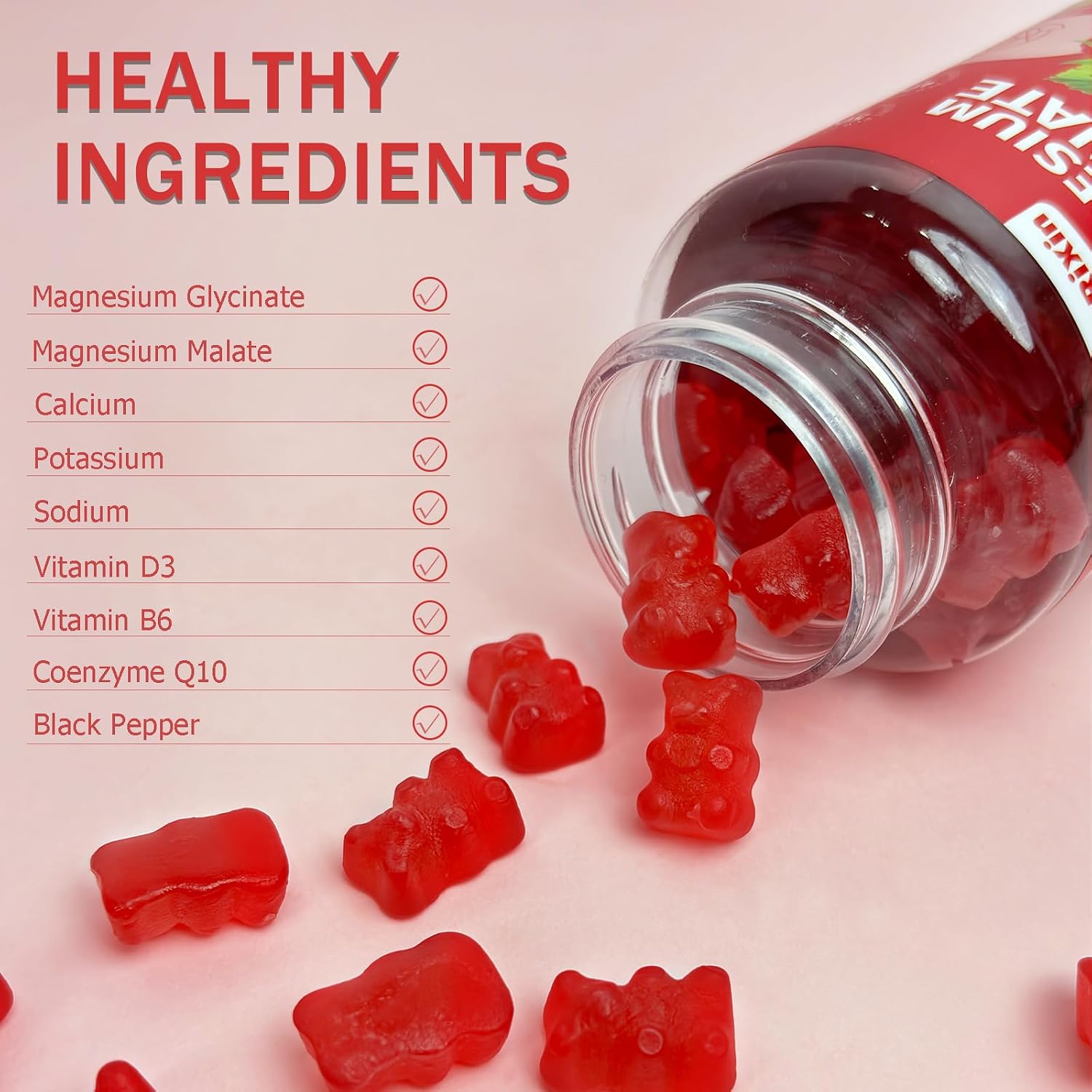 Sugar free magnesium complex gummies ingredients list with calcium and vitamin D