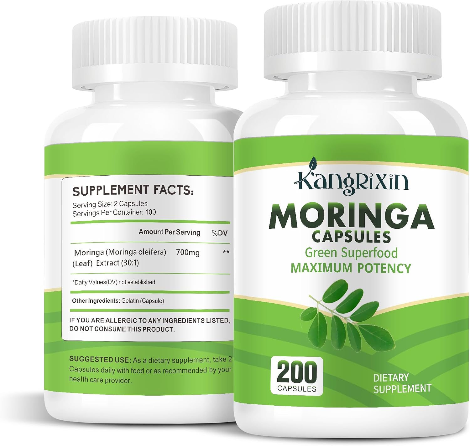 KangRiXin Pure Moringa Capsules 700mg Extract 200 Count