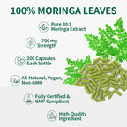 KangRiXin Pure Moringa Capsules 700mg Extract 200 Count