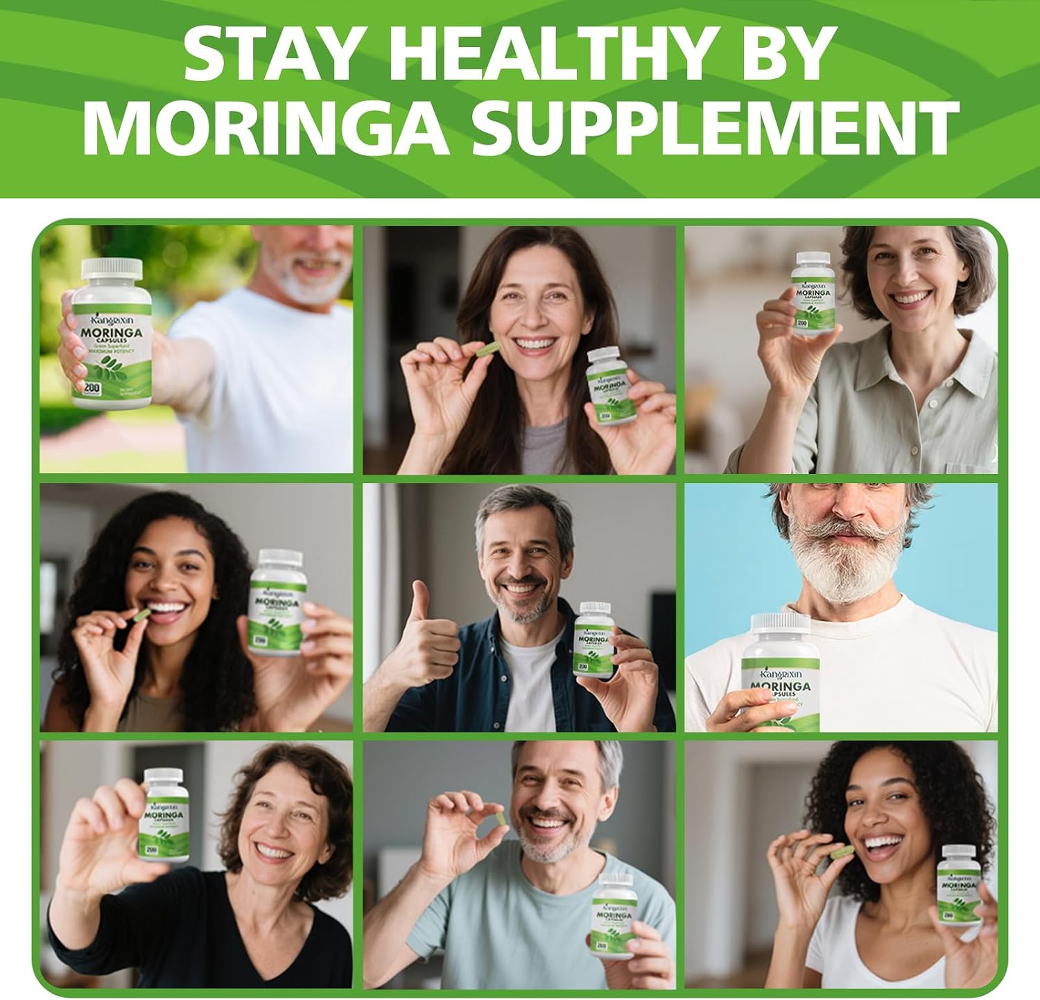 KangRiXin Pure Moringa Capsules 700mg Extract 200 Count